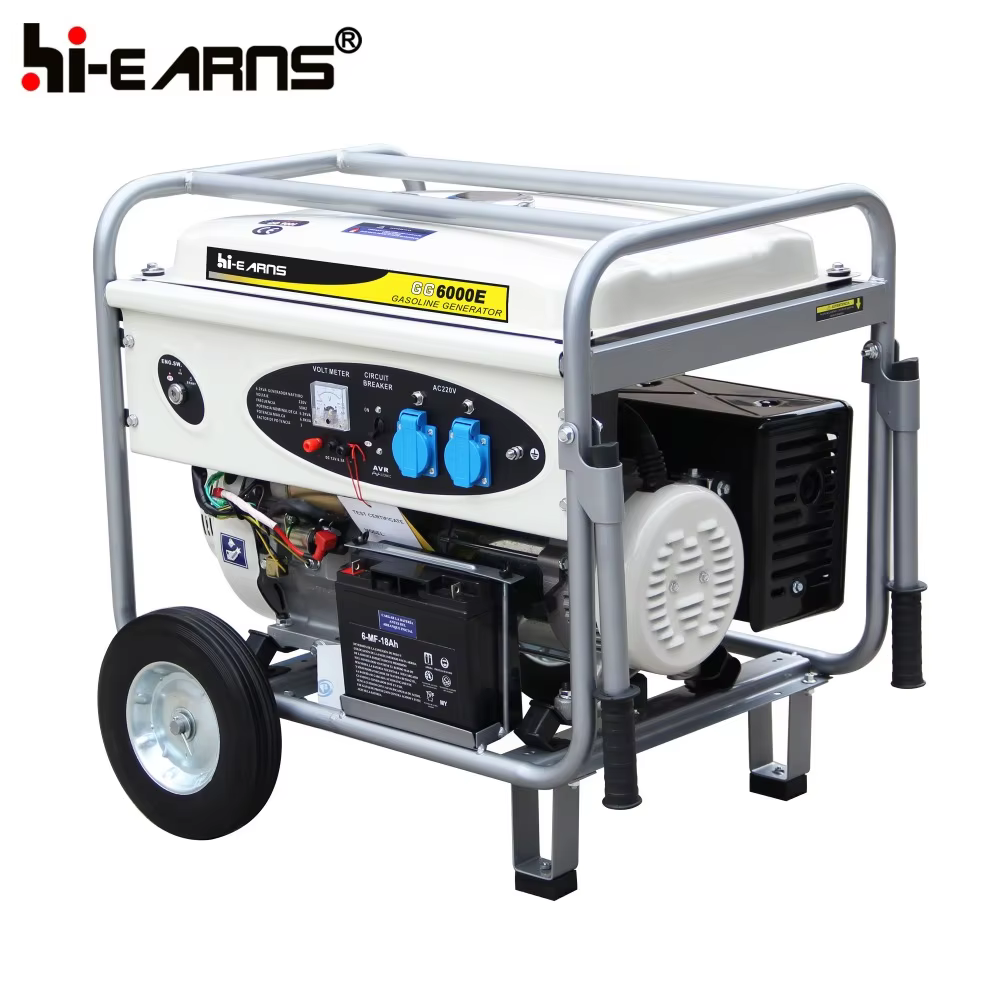 5KVA Air Cooled Oval Panel Gasoline Generator With Wheels and Handles — image 2