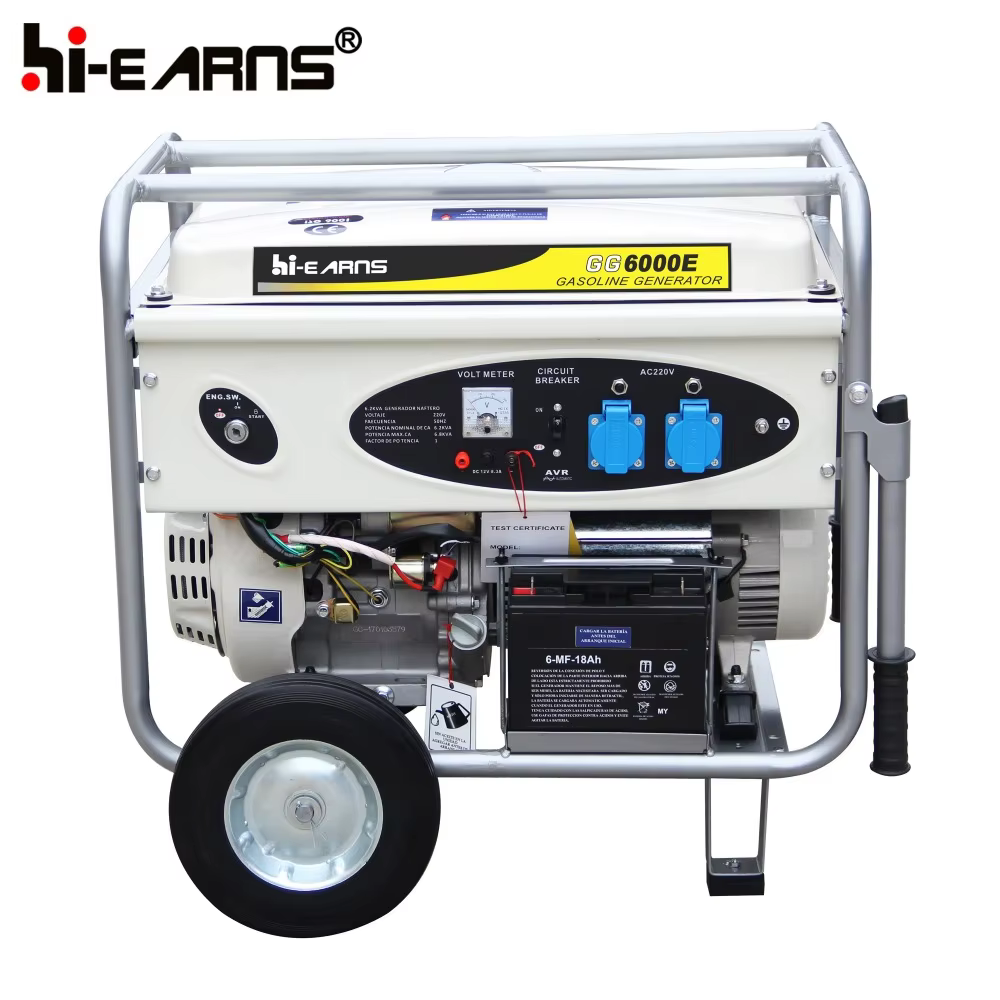 5KVA Air Cooled Oval Panel Gasoline Generator With Wheels and Handles — image 5