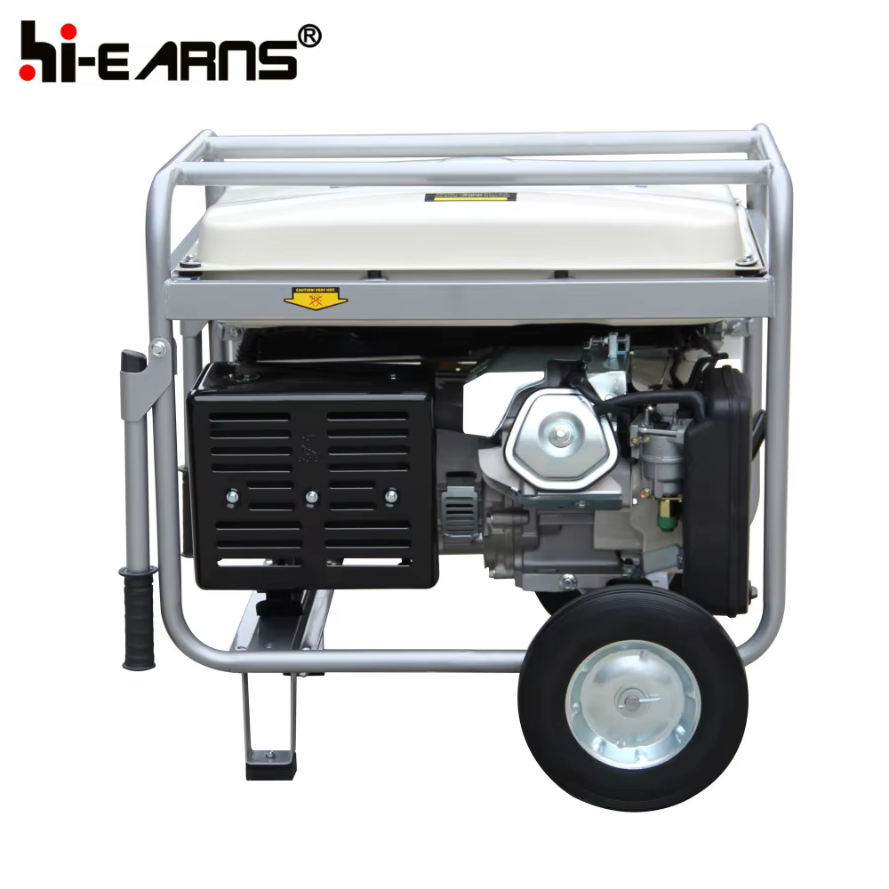 5KVA air Cooled Single Cylinder Gasoline Electric Generator with 10inch Bigger Wheel and Handles — image 4