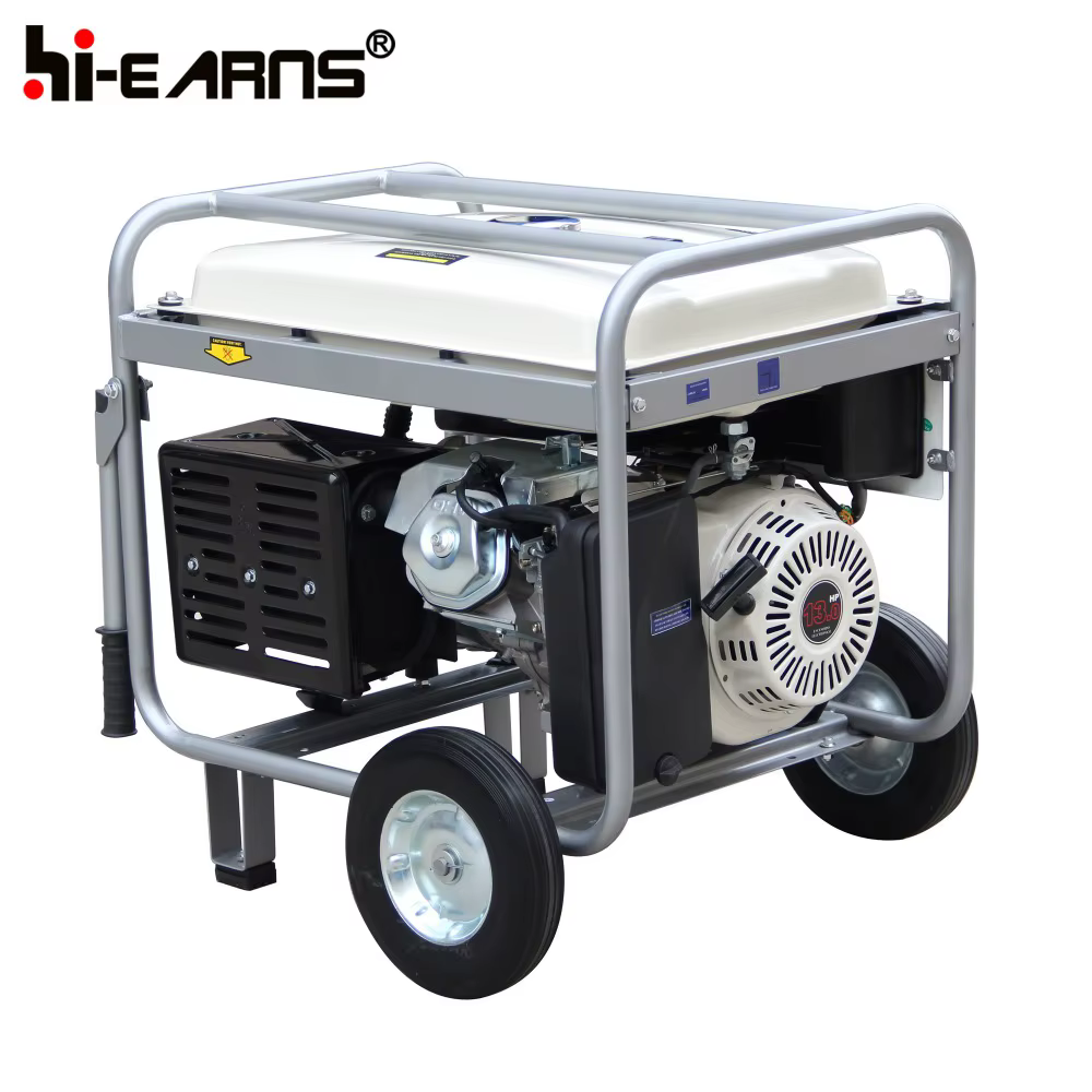 5KVA air Cooled Single Cylinder Gasoline Electric Generator with 10inch Bigger Wheel and Handles — image 5