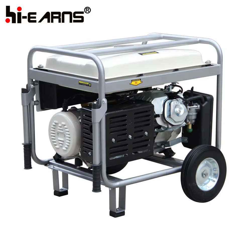 5KVA air Cooled Single Cylinder Gasoline Electric Generator with 10inch Bigger Wheel and Handles — image 6