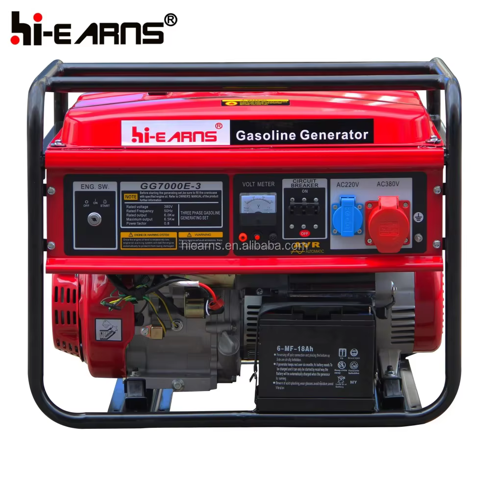 New Design 10KVA 380V Open Type air Cooled Gasoline Generator — image 2