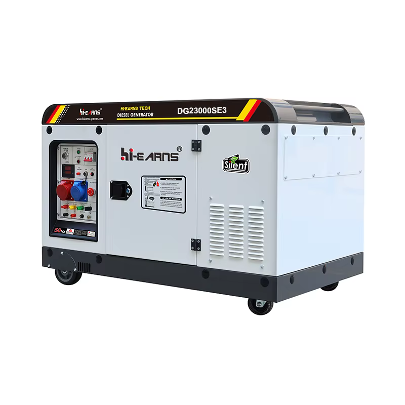 Hiearns DG23000SE3 16-18KW  Diesel Generator, Equipped with a 2V98 Twin-cylinder Diesel Engine and Wheels, Suitable for Home Use — image 3