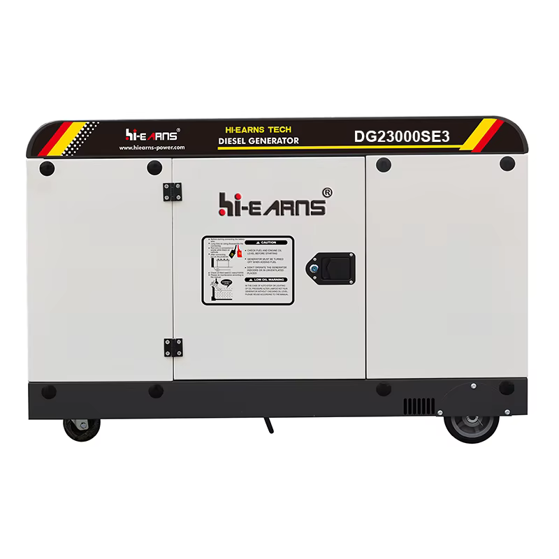 Hiearns DG23000SE3 16-18KW  Diesel Generator, Equipped with a 2V98 Twin-cylinder Diesel Engine and Wheels, Suitable for Home Use — image 5