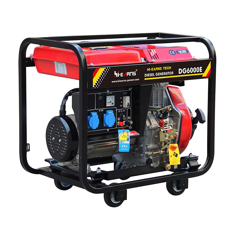 Hiearns Open-Frame 5KW 220V 50Hz DG6000E Single-Phase Diesel Generator — image 2