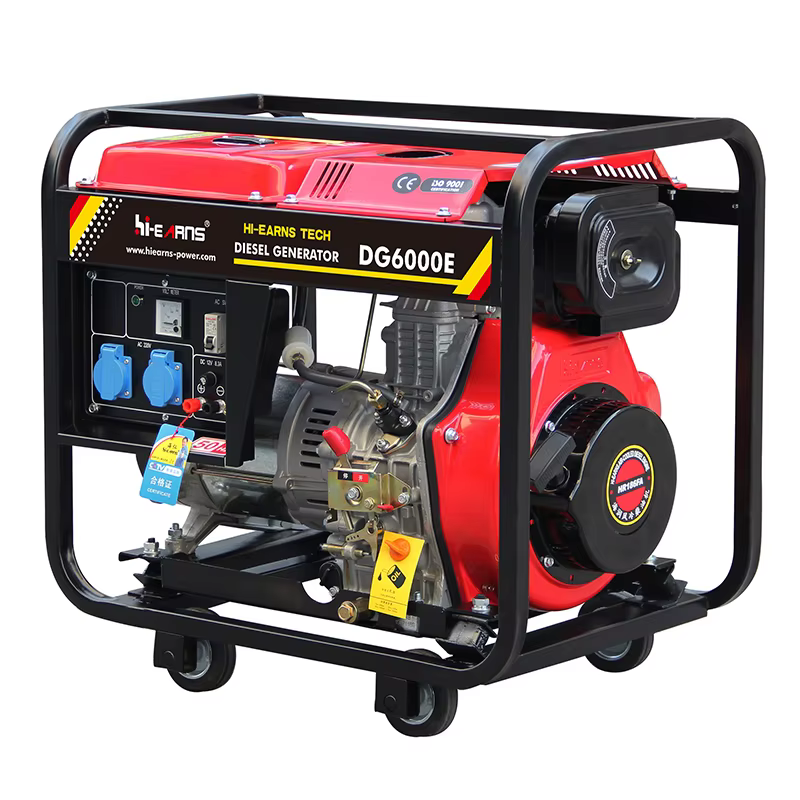 Hiearns Open-Frame 5KW 220V 50Hz DG6000E Single-Phase Diesel Generator — image 3