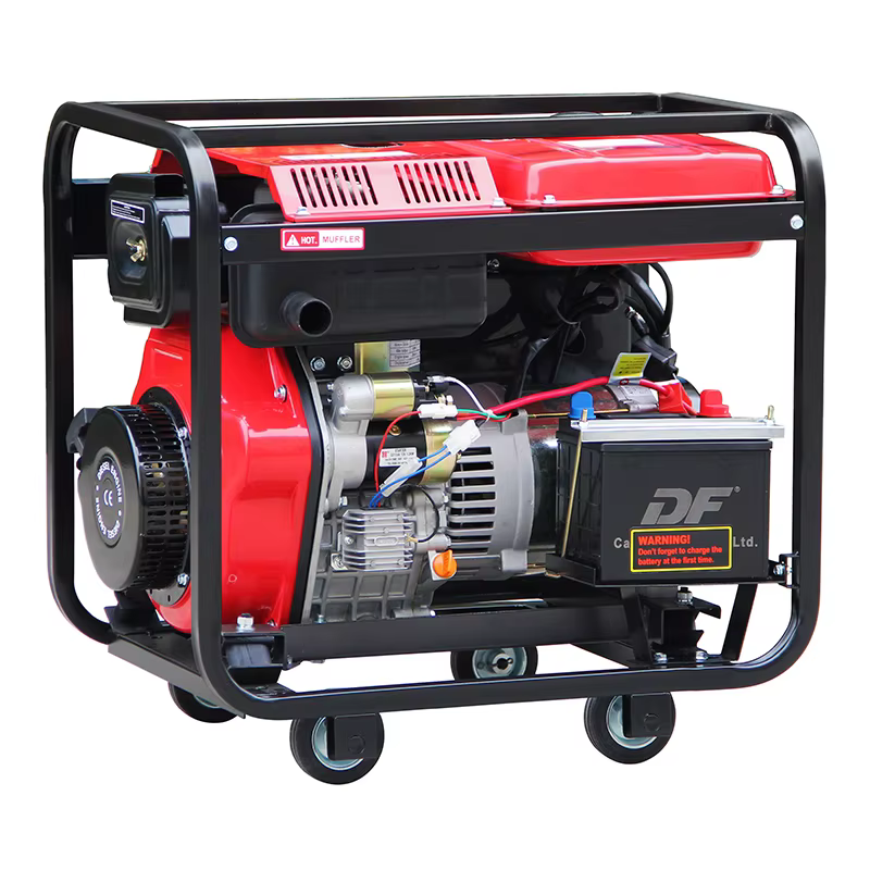 Hiearns 6kw 50Hz Frequency 220V Output Open-Frame DG8000E Diesel Generator  for Home Single Phase Silent Type — image 3