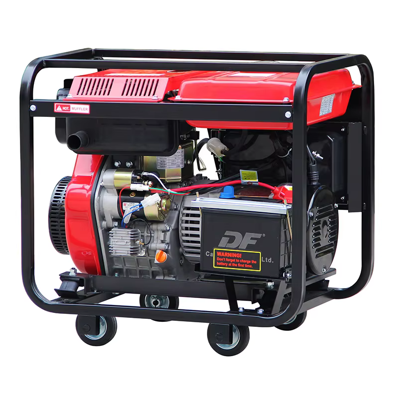 Hiearns 6kw 50Hz Frequency 220V Output Open-Frame DG8000E Diesel Generator  for Home Single Phase Silent Type — image 4