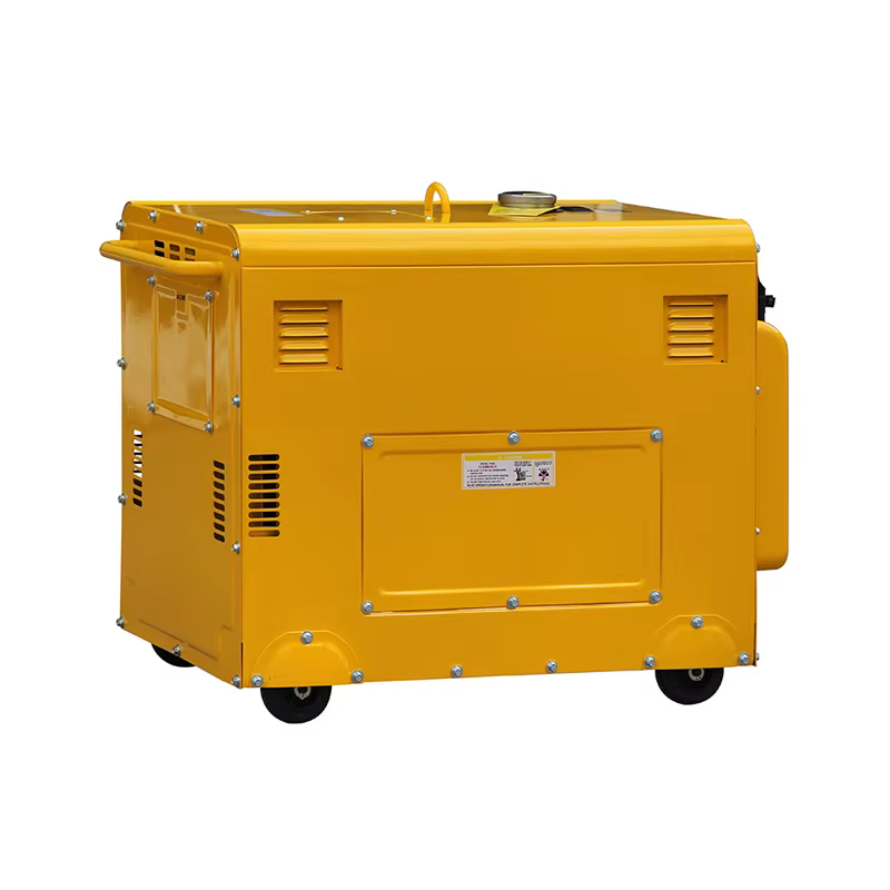 Brand New 6.5KW Single Phase DG8500SE Diesel Generator with Golden Yellow Housing & Lifting Ring Euro Plug — image 3