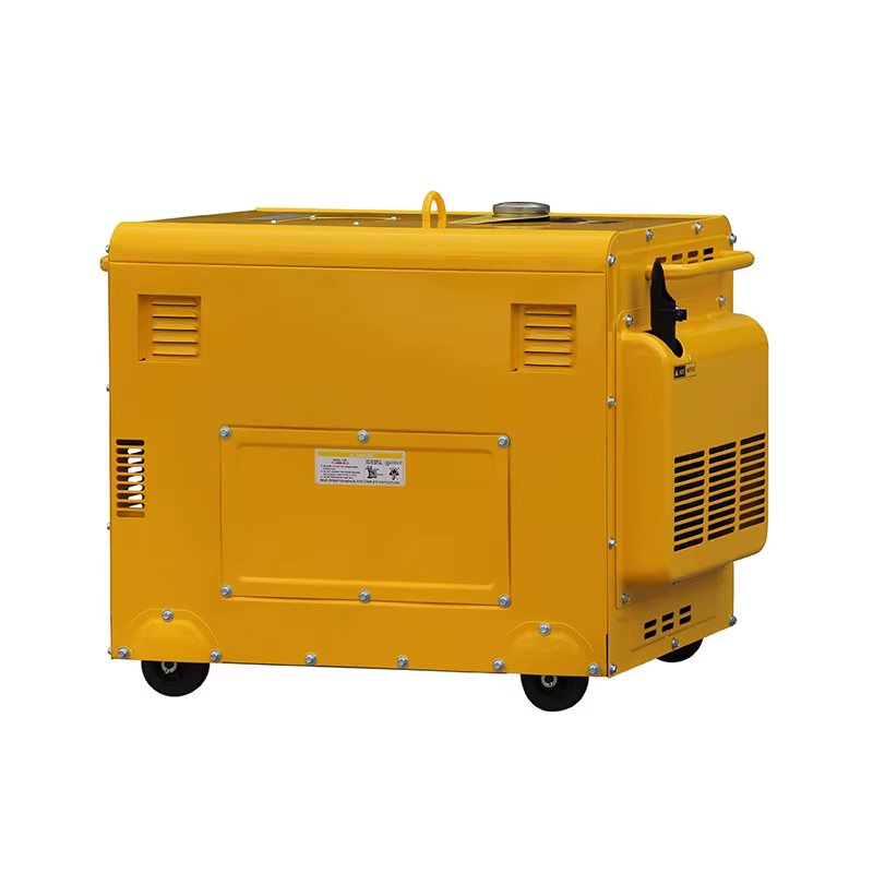 Brand New 6.5KW Single Phase DG8500SE Diesel Generator with Golden Yellow Housing & Lifting Ring Euro Plug — image 4