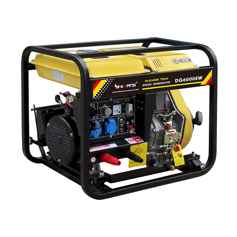 1.8KW 220V Single-Phase Open Frame Portable diesel Generators for Home DG6500EW Air Cooled DC Output for Welding — image 2
