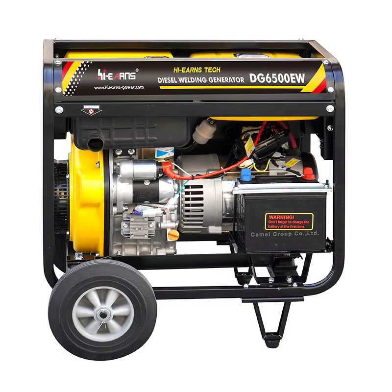 Hiearns 1.8KW Open Frame Diesel Generator with Remote Start New DG6500EW Air Cooled 220V Single-Phase DC Output for Welding — image 2