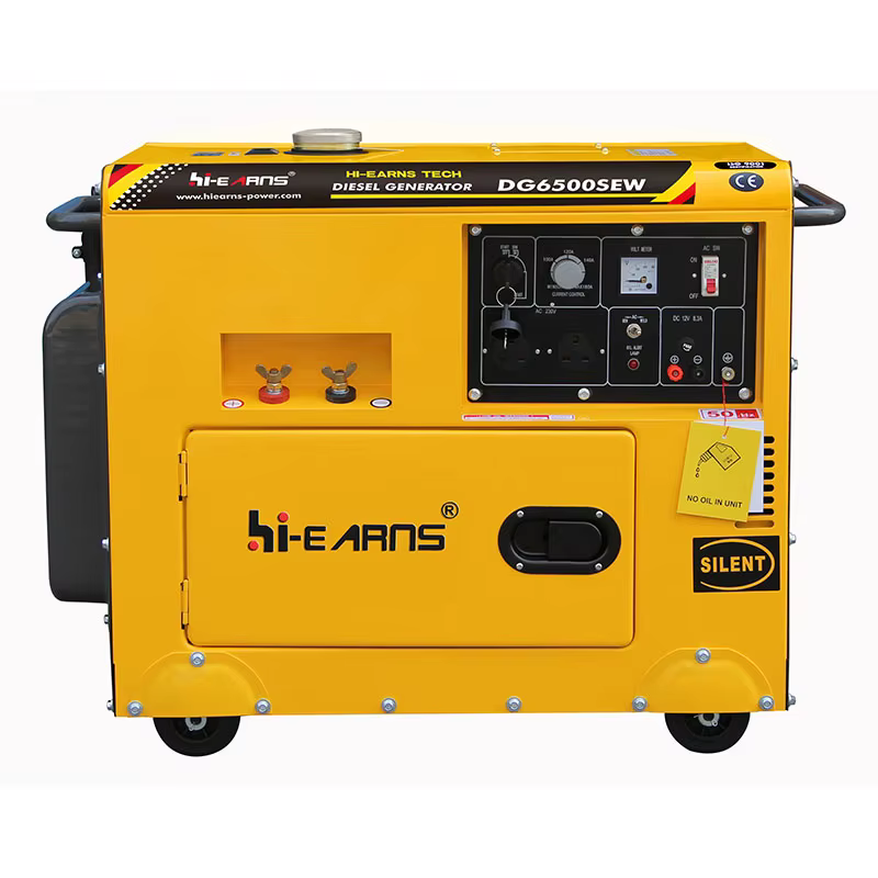 Hiearns 2.25kva 1.8KW Silent Type diesel Generator Portable DG6500SEW Air Cooled 220V Single-Phase DC Output for Welding — image 2