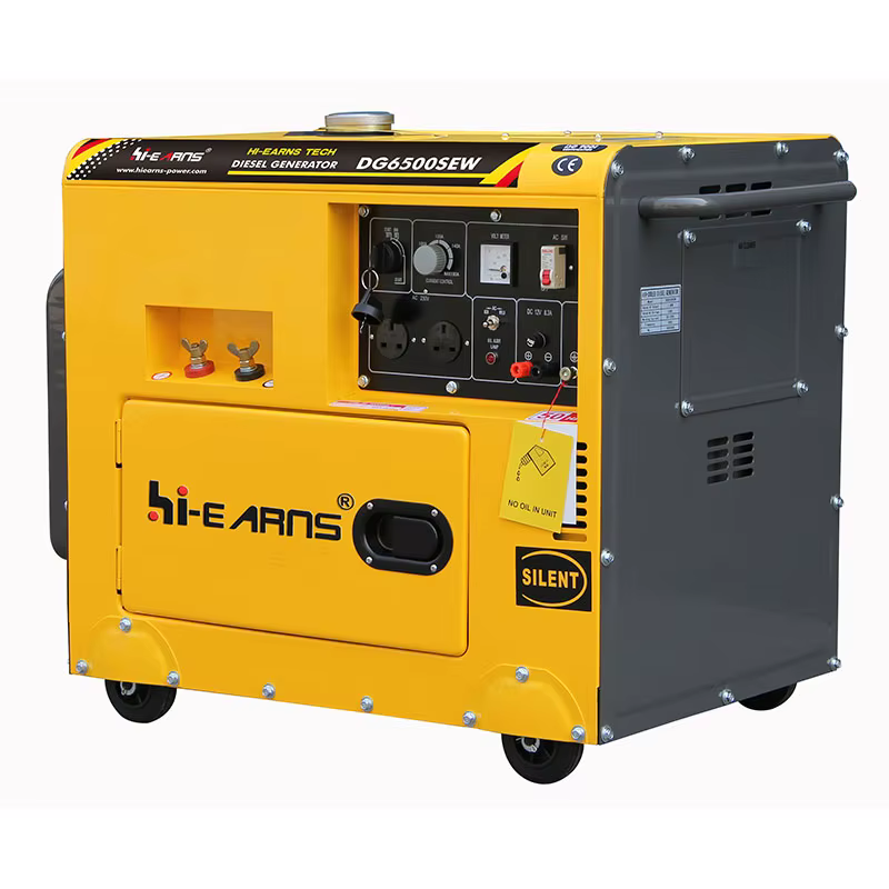 Hiearns 2.25kva 1.8KW Silent Type diesel Generator Portable DG6500SEW Air Cooled 220V Single-Phase DC Output for Welding — image 3