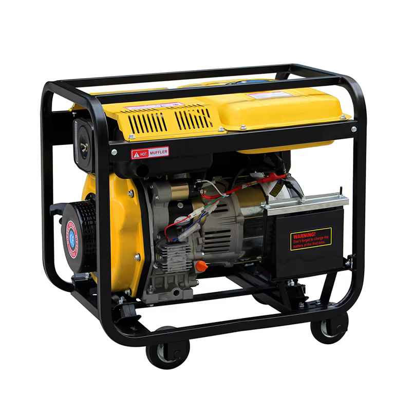 Hiearns DG3000E Open Frame diesel Generator Single Phase 50Hz Frequency with European Plug Four Small Wheels — image 3