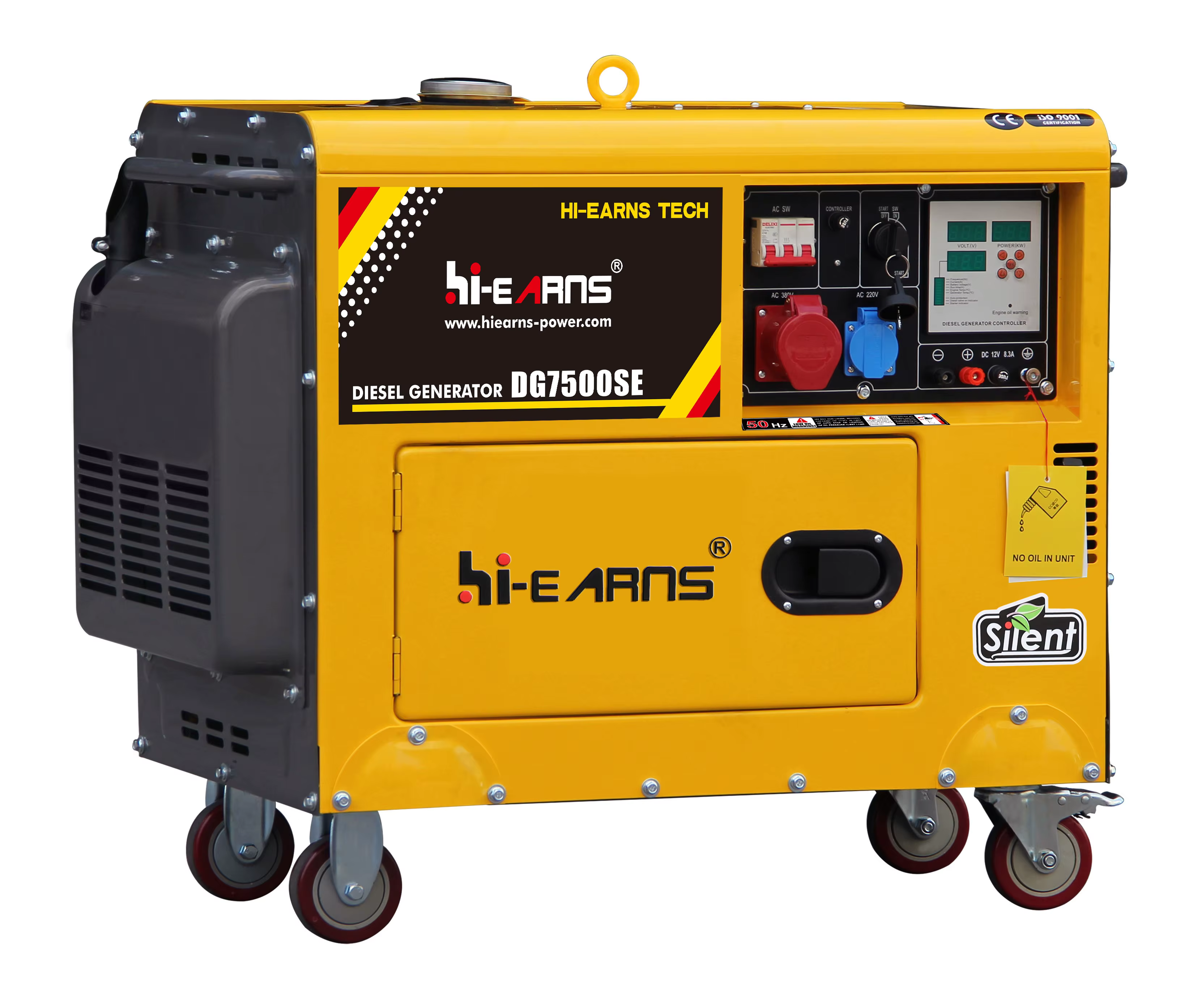 5.5KW 6.9KVA Three Phase Silent Air Cooled Diesel Generator with Digital Panel for Home — image 2