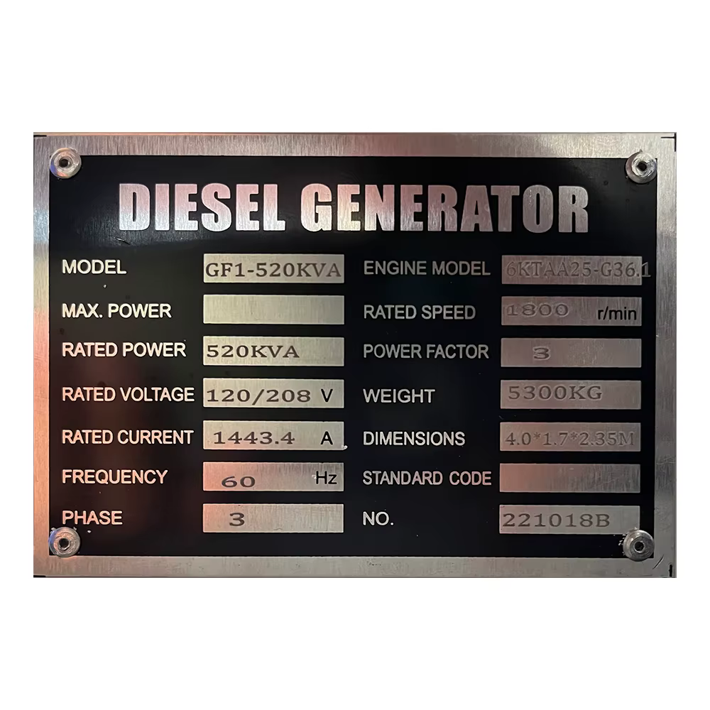 Hiearns 400KW 420KW 500KVA 520KVA 60HZ 1800rpm Open Type Six Cylinder Open Type Water Cooled diesel Generator Price — image 5