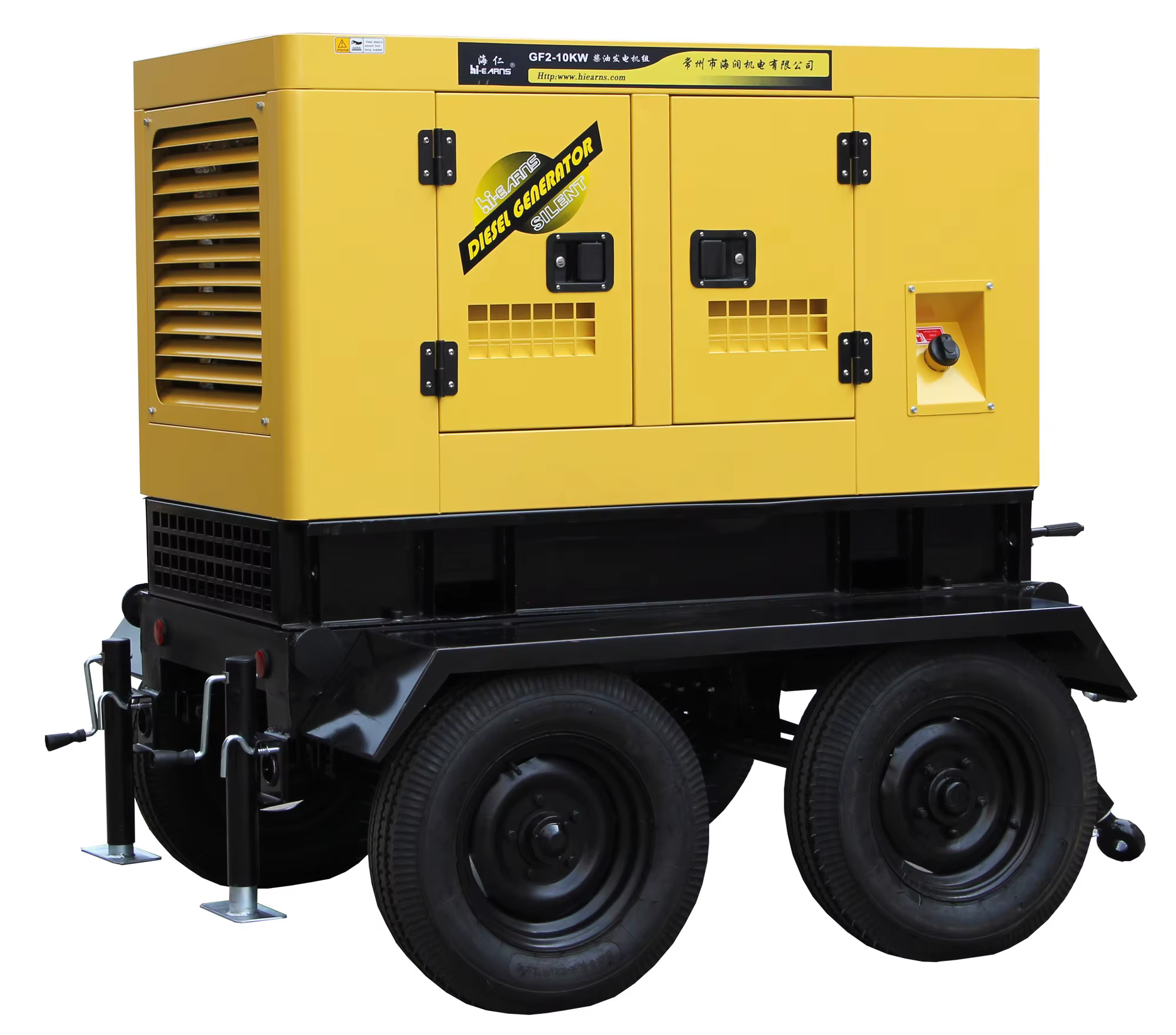Hi-earns Trailer Type 10KVA 10KW 50hz 1500rpm 1 Phase Output Type Water Cooled  Small diesel Generator 25kva 60kva — image 2