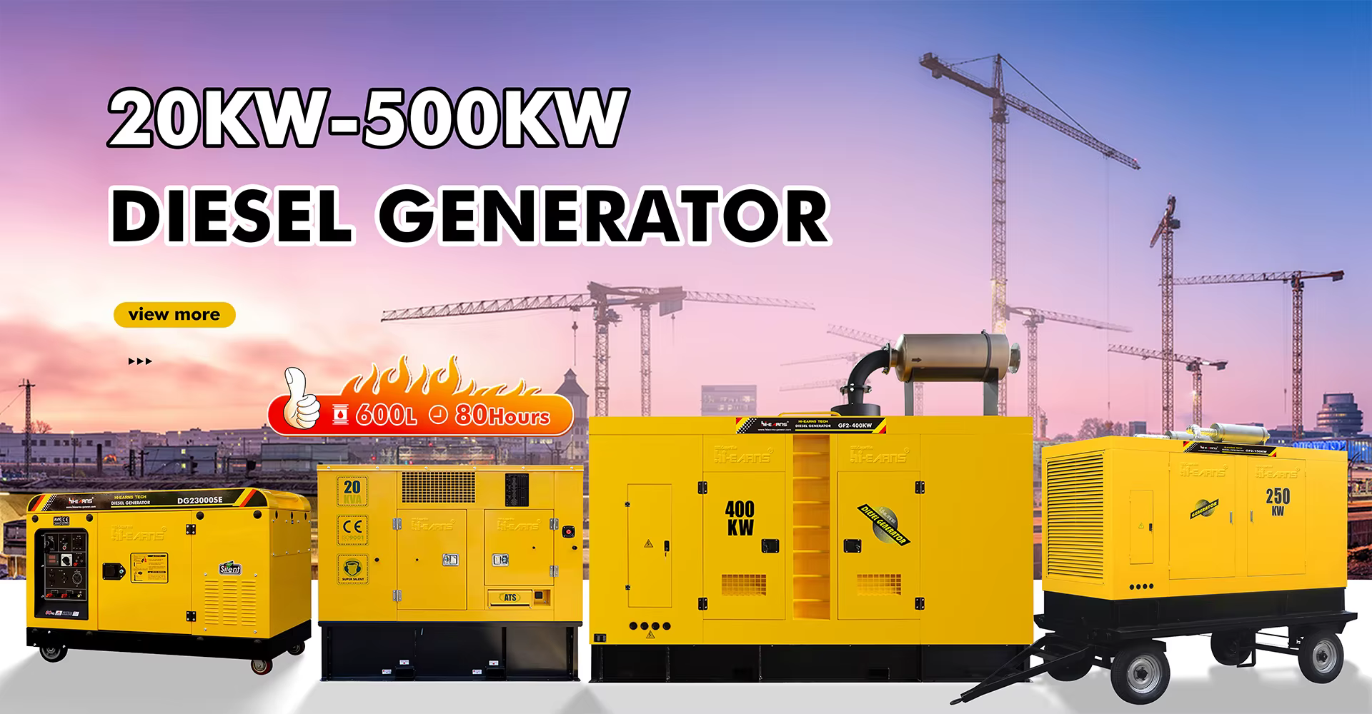 Hi-earns Trailer Type 10KVA 10KW 50hz 1500rpm 1 Phase Output Type Water Cooled  Small diesel Generator 25kva 60kva — image 3