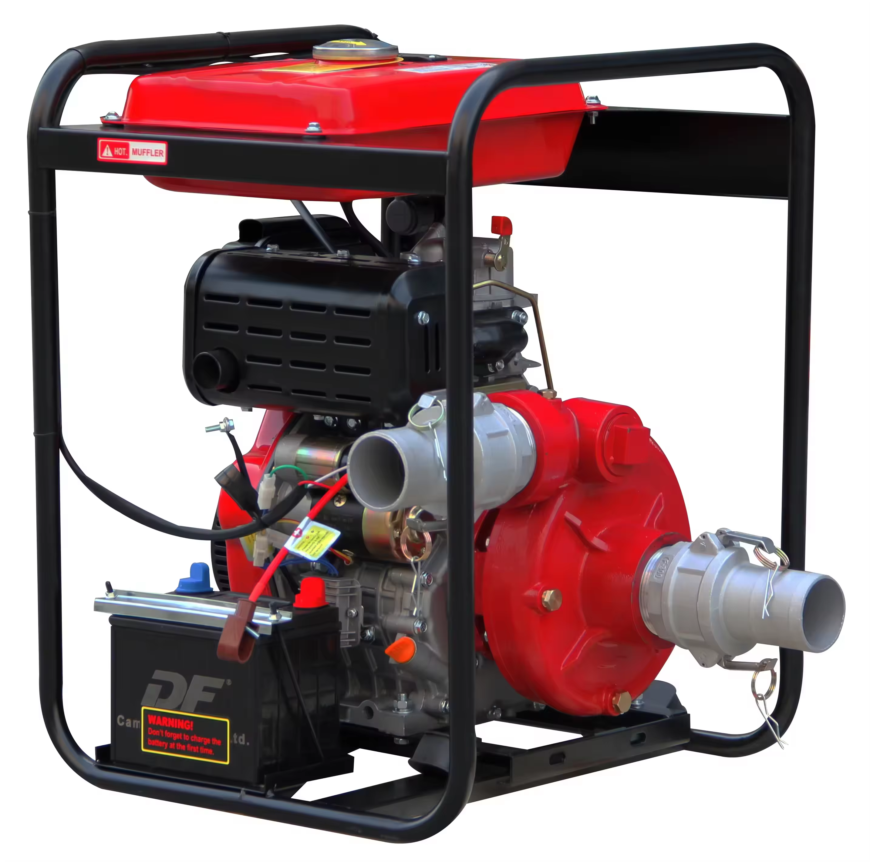 Hiearns DP40HCI 100mm 4 Inch Cast Iron High Pressure diesel Pump HR195FD Single Cylinder diesel Engine — image 2