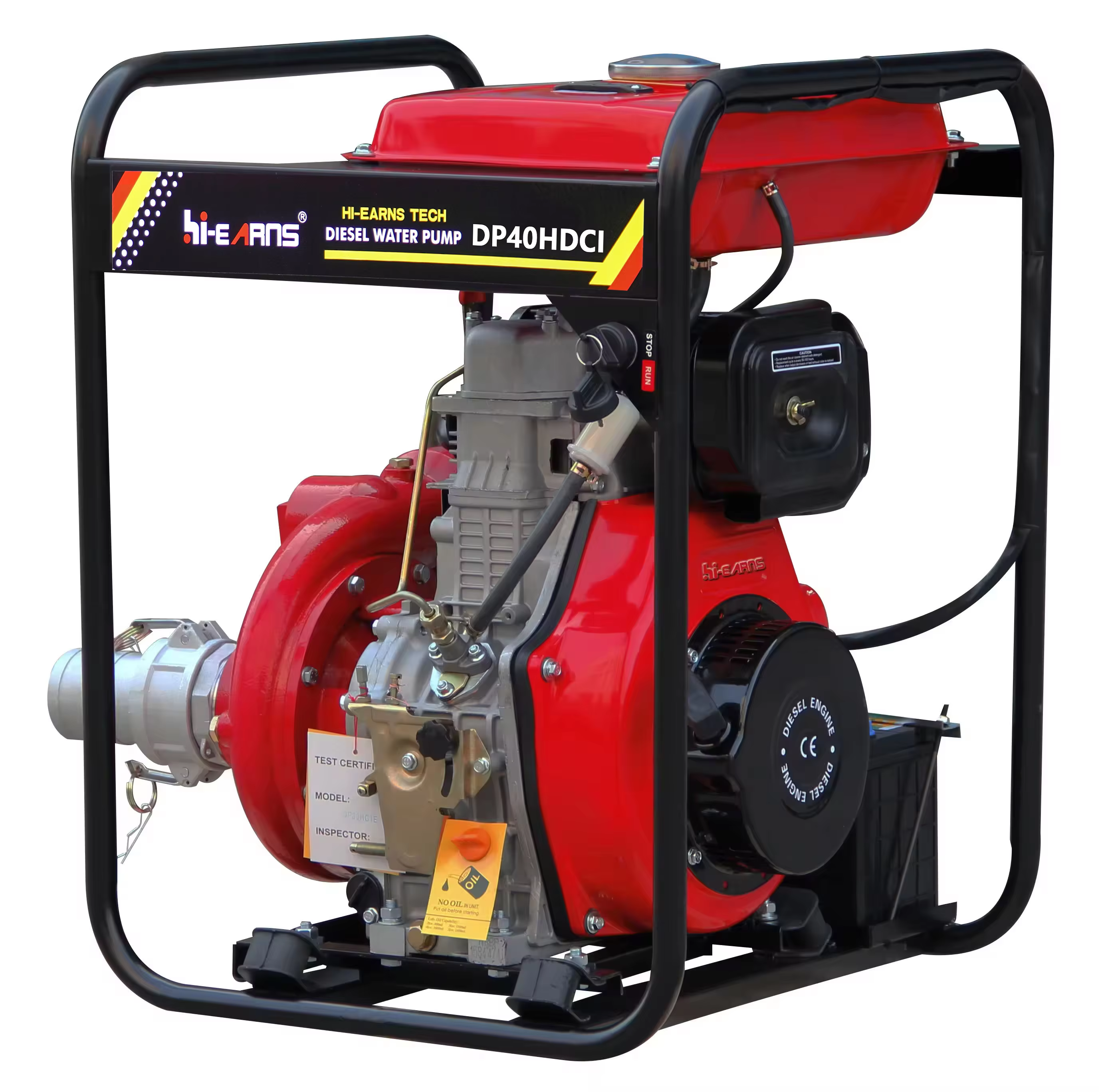 Hiearns DP40HCI 100mm 4 Inch Cast Iron High Pressure diesel Pump HR195FD Single Cylinder diesel Engine — image 3