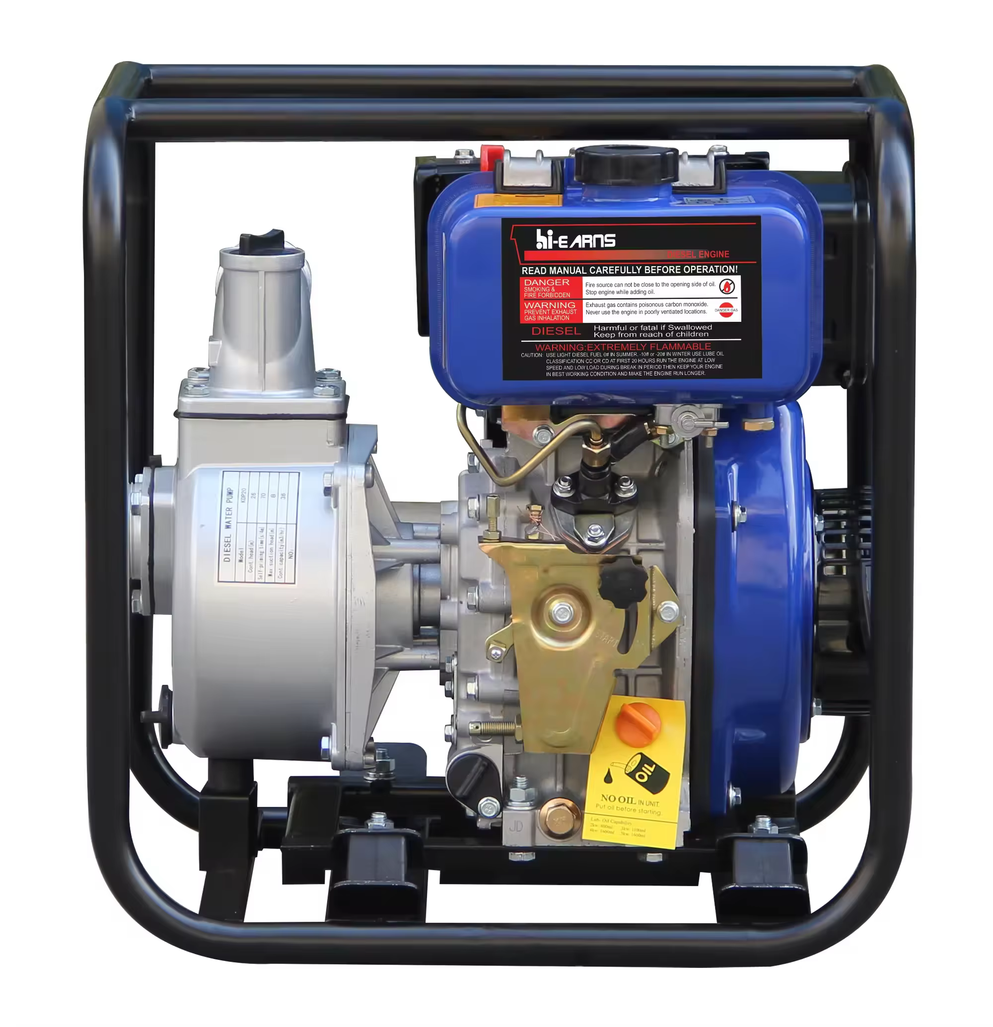 Hiearns DP20 2inch High Pressure diesel Engine Aluminum Water Pump with Double Impeller — image 2
