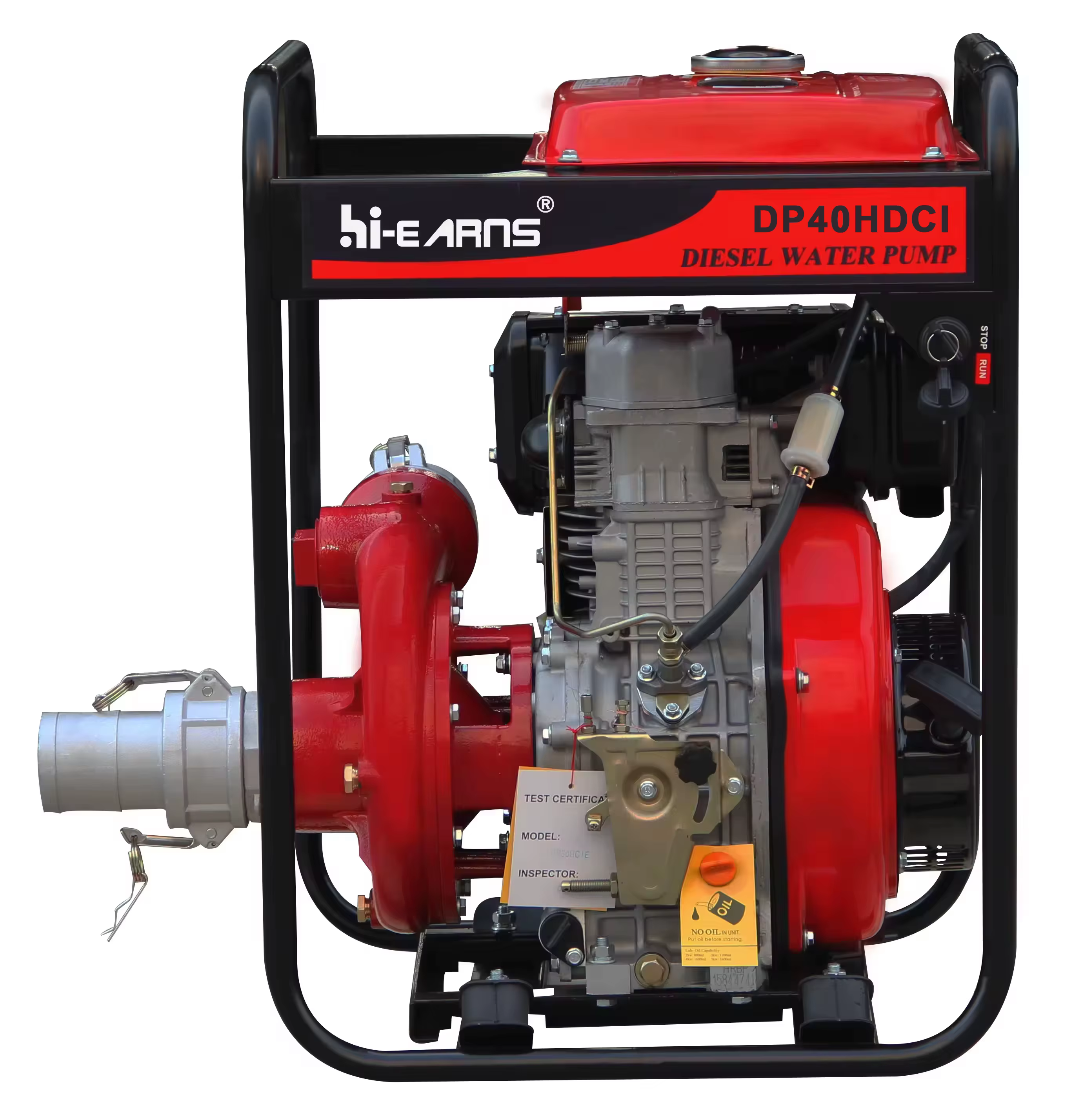 Hiearns DP40HCI 4 Inch  Cast Iron High Pressure diesel Pump ,Use HR195F air Cooled System Single Cylinder Diesel Engine — image 4