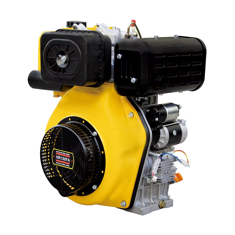 9kW 10HP Air-Cooled Single Cylinder Hiearns HR198F Keyway Shaft Diesel Engine Recoil Start Easy to Operate EURO 5 — image 2