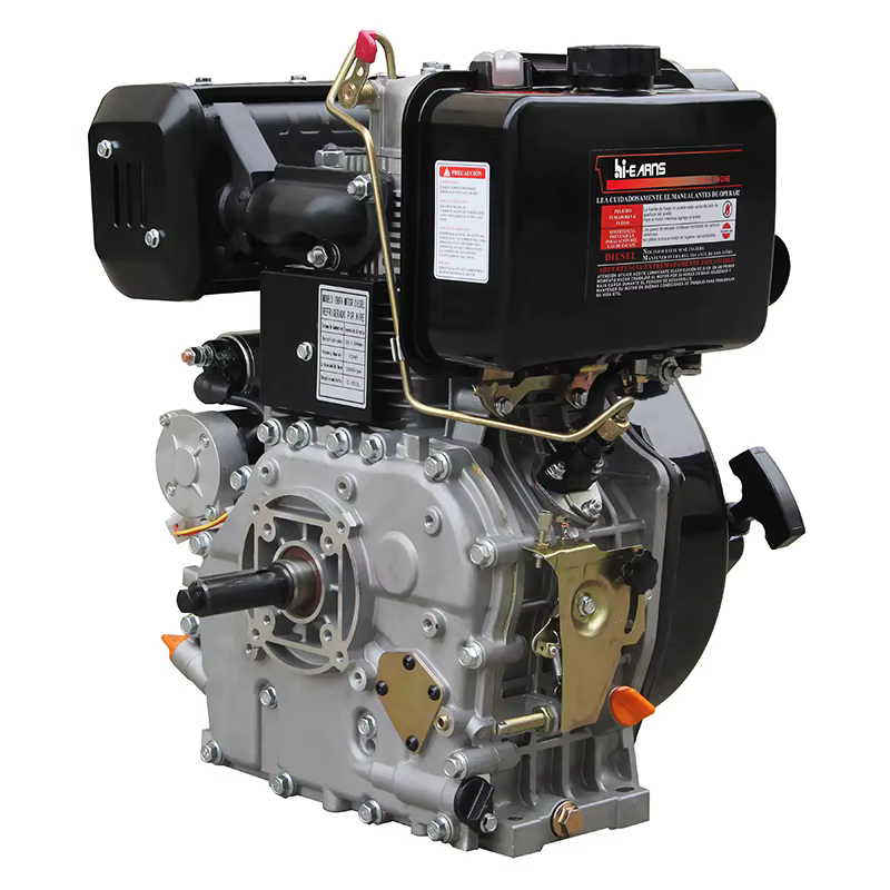 New 8.5kW 11HP Air-Cooled Single Cylinder Hiearns HR198F 25.4 Keyway Shaft Diesel Engine Motor Recoll Start Easy Operate EURO 5 — image 2