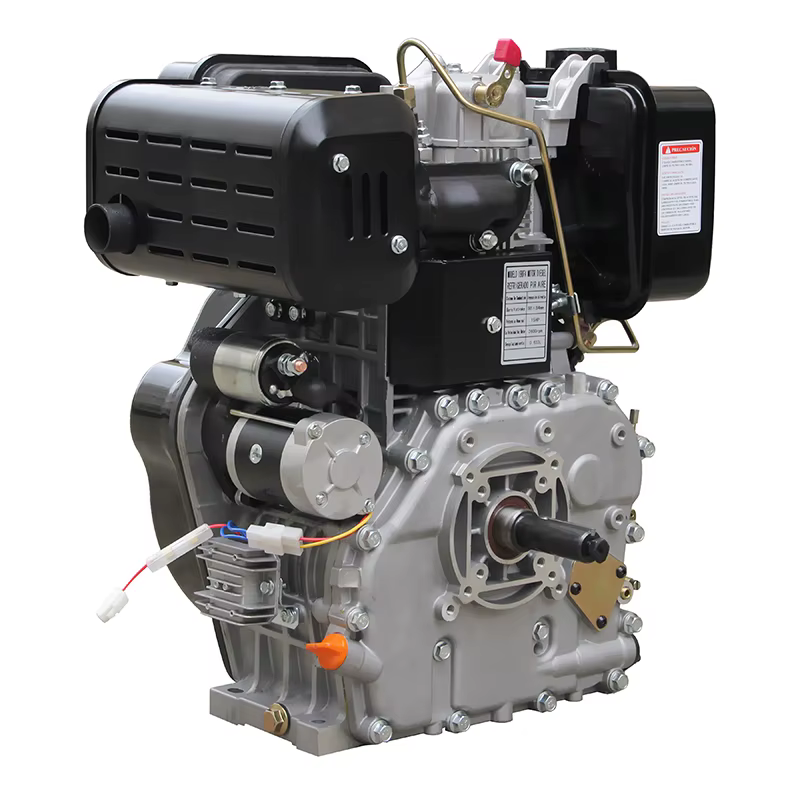 New 8.5kW 11HP Air-Cooled Single Cylinder Hiearns HR198F 25.4 Keyway Shaft Diesel Engine Motor Recoll Start Easy Operate EURO 5 — image 3