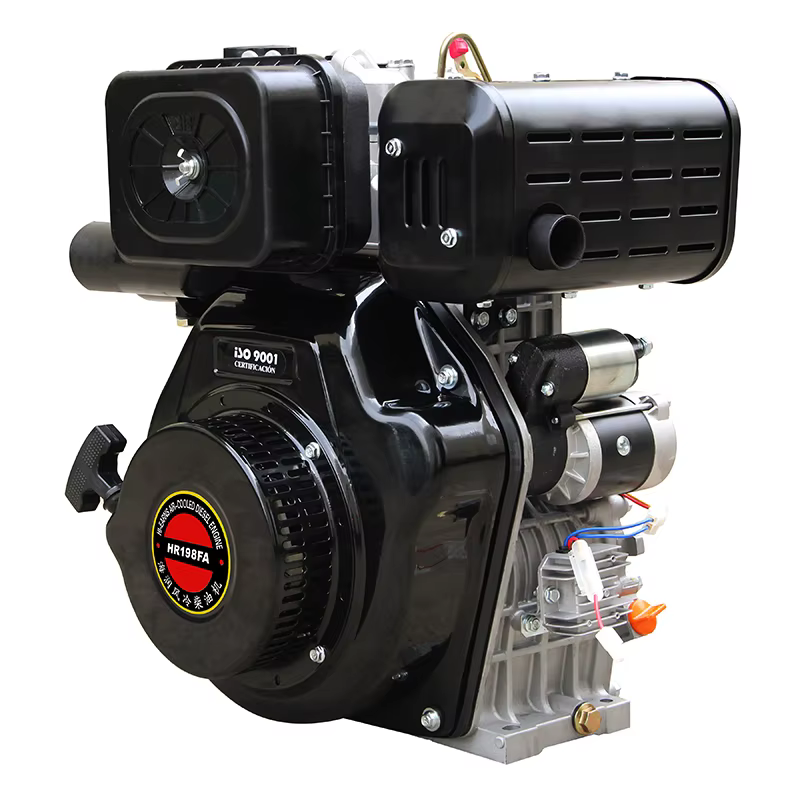 New 8.5kW 11HP Air-Cooled Single Cylinder Hiearns HR198F 25.4 Keyway Shaft Diesel Engine Motor Recoll Start Easy Operate EURO 5 — image 4