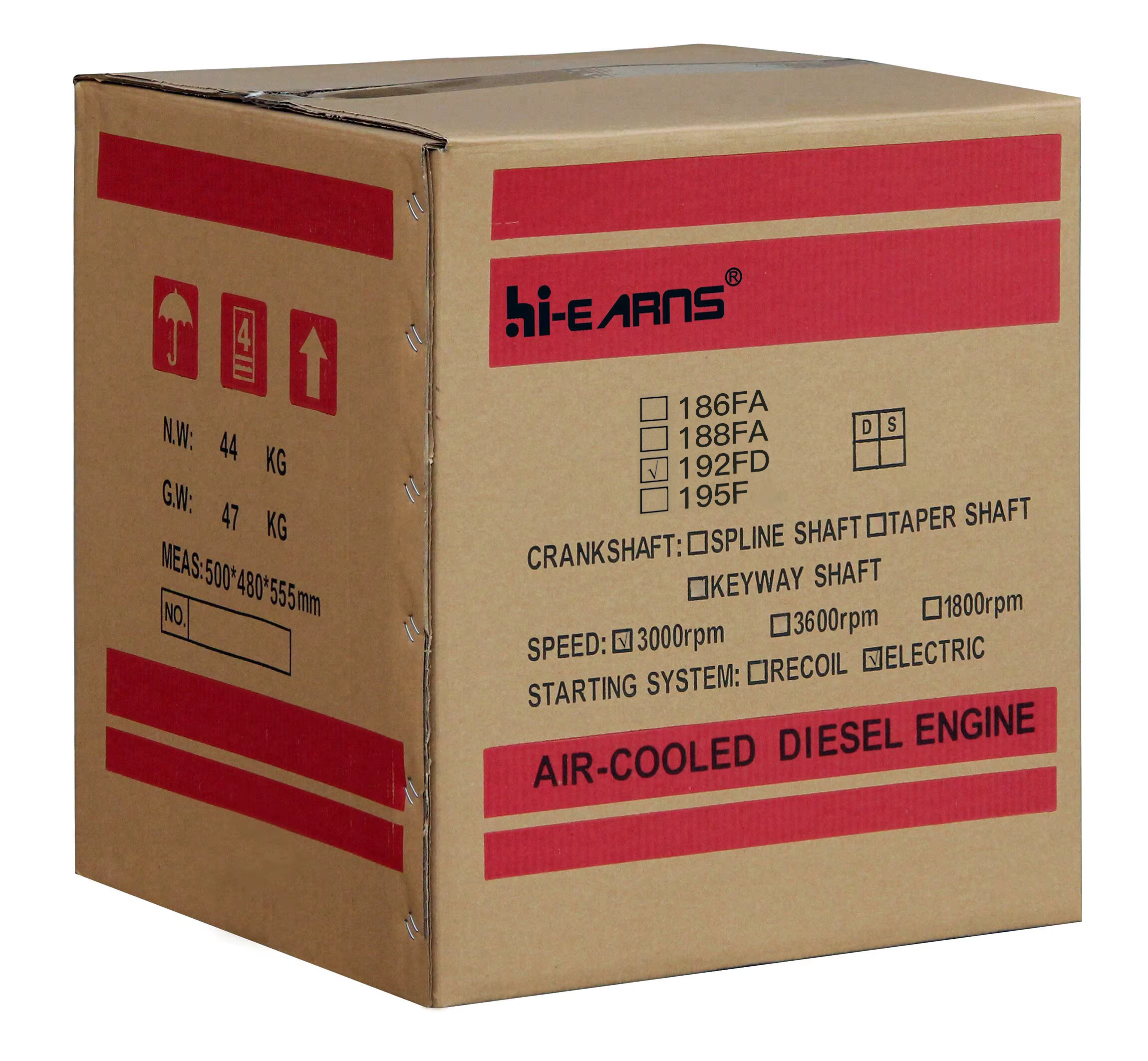 10HP Hiearns HR192FDE Single Cylinder Open-Frame Unit Easy Operate Electric Start Air-cooled Motor Engine Euro 5 — image 5