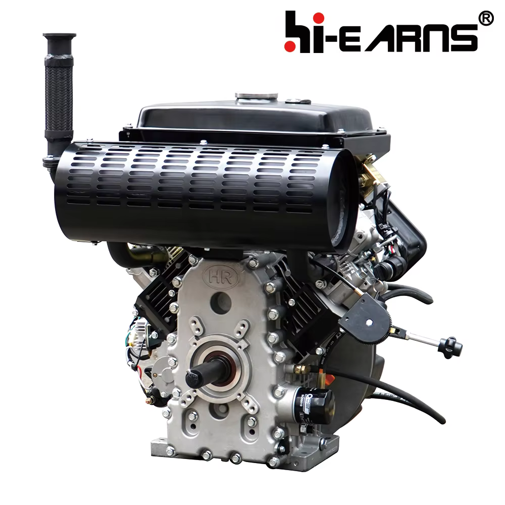 22KW Air Cooled Two-cylinder Keyway Shaft Diesel Engine for 245*150mm Alternator — image 3