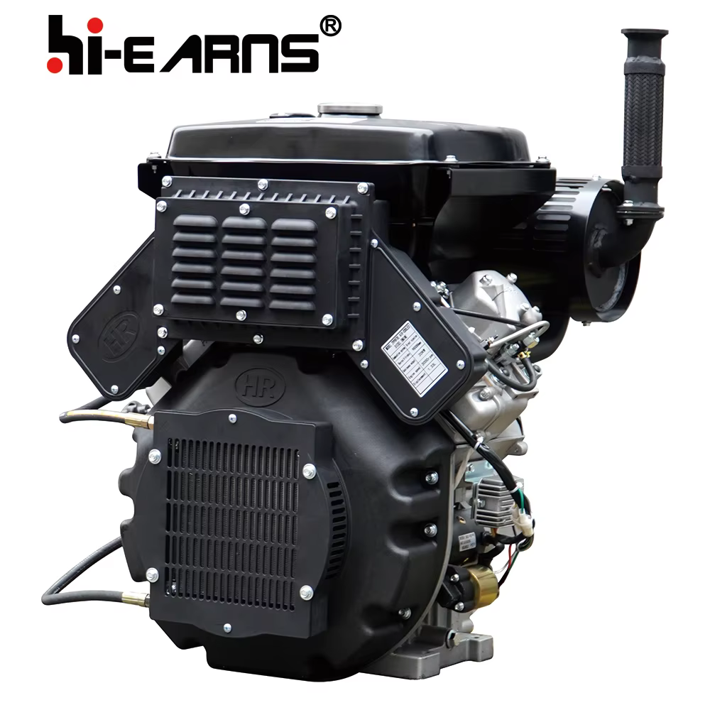 22KW Air Cooled Two-cylinder Keyway Shaft Diesel Engine for 245*150mm Alternator — image 5