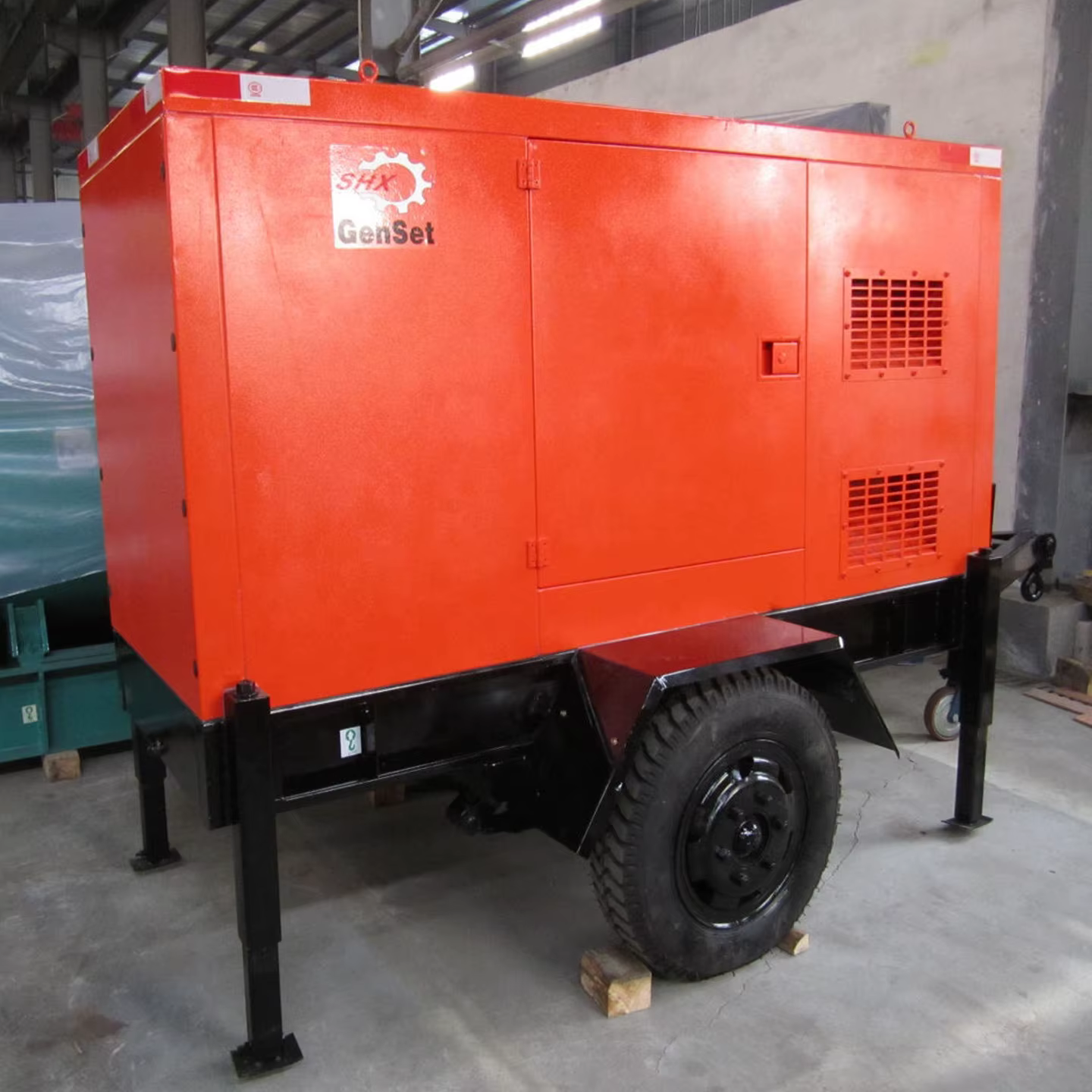 SHX 50kw Three Phase Rain Protection Water Cooled Soundproof Silent Trailer Type Movable Diesel Generator Set — image 4