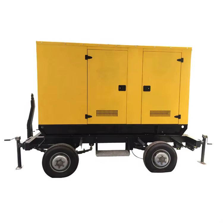 SHX 50kw Three Phase Rain Protection Water Cooled Soundproof Silent Trailer Type Movable Diesel Generator Set — image 5