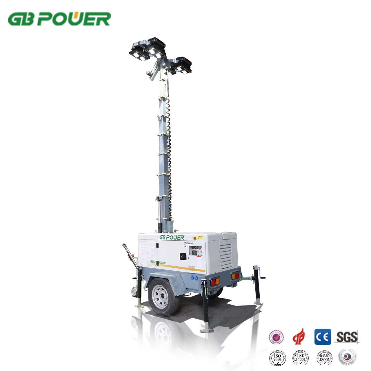 10kva DC Powered White LED Single Phase Trolley Lighting Tower Diesel Generator with EUROPE Engine for Emergency Use — image 4