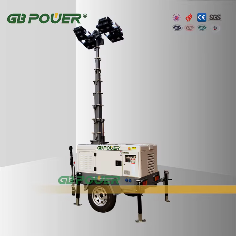 10kva DC Powered White LED Single Phase Trolley Lighting Tower Diesel Generator with EUROPE Engine for Emergency Use — image 6