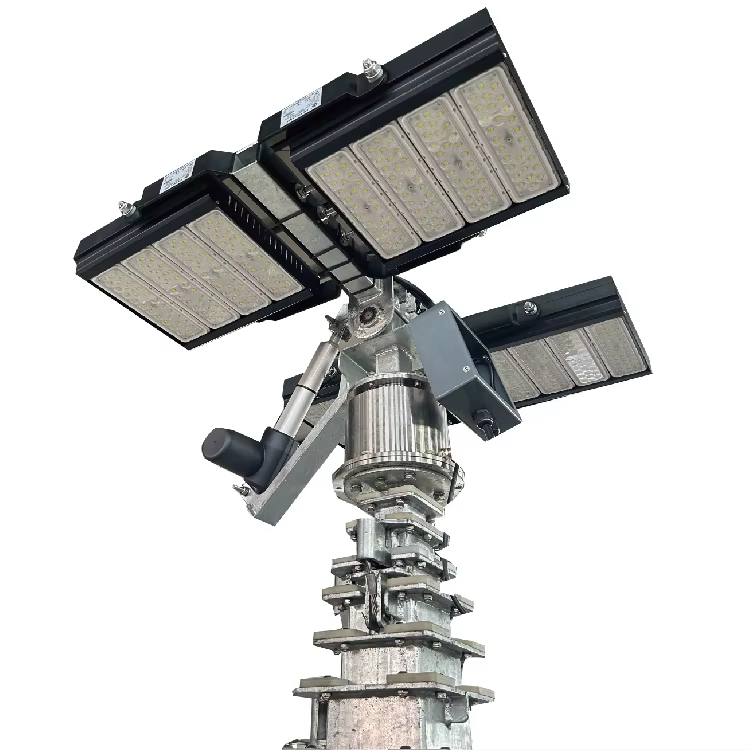 OEM ODM Professional Manufacturing Diesel IP65 10kw LED Mobile Type Portable Lighting Tower Generator Set with Trailer — image 3