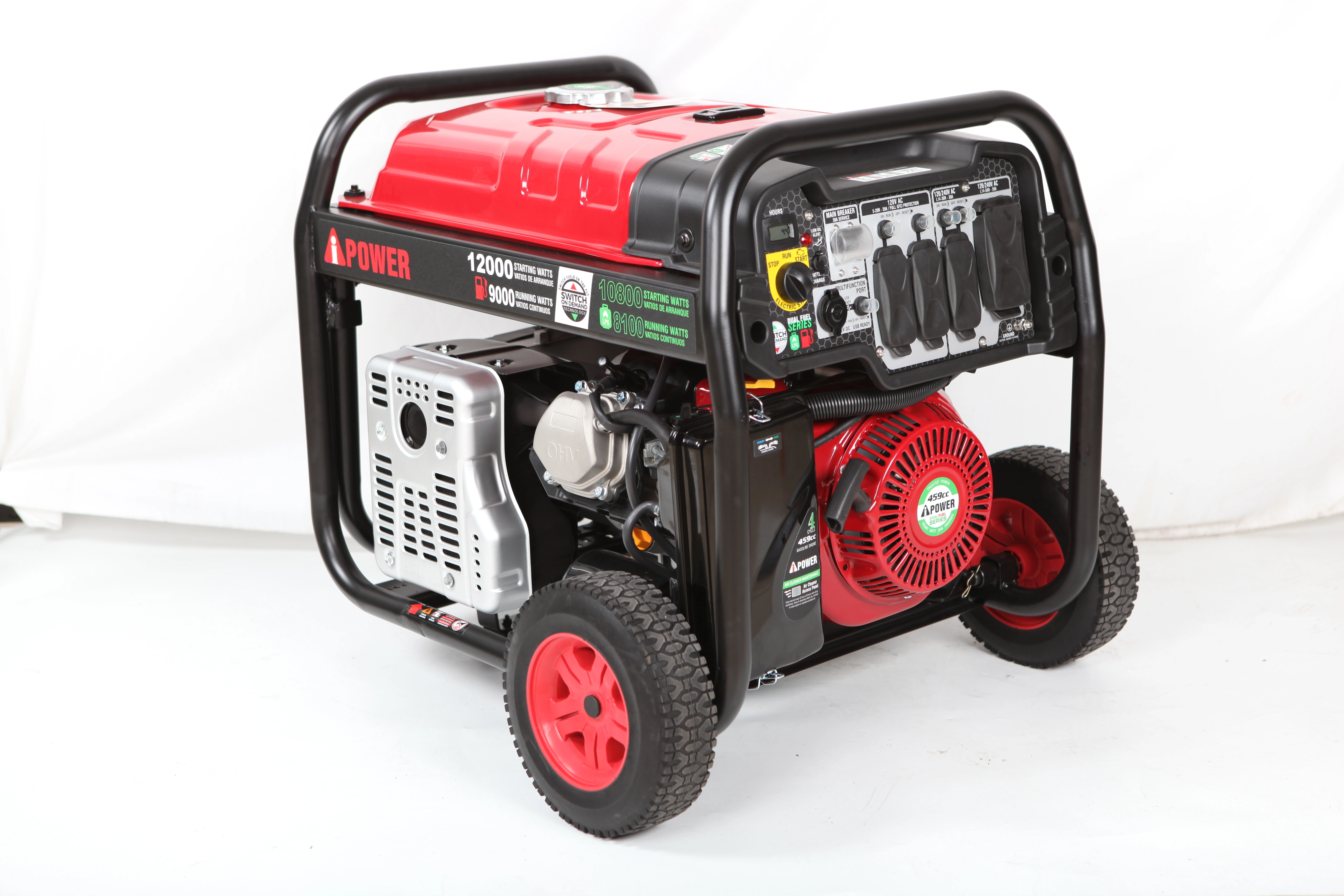 Senci 12000 Watt Dual Fuel Portable Generator Heavy Duty Frame Construction Gasoline Propane Generator for Home — image 3