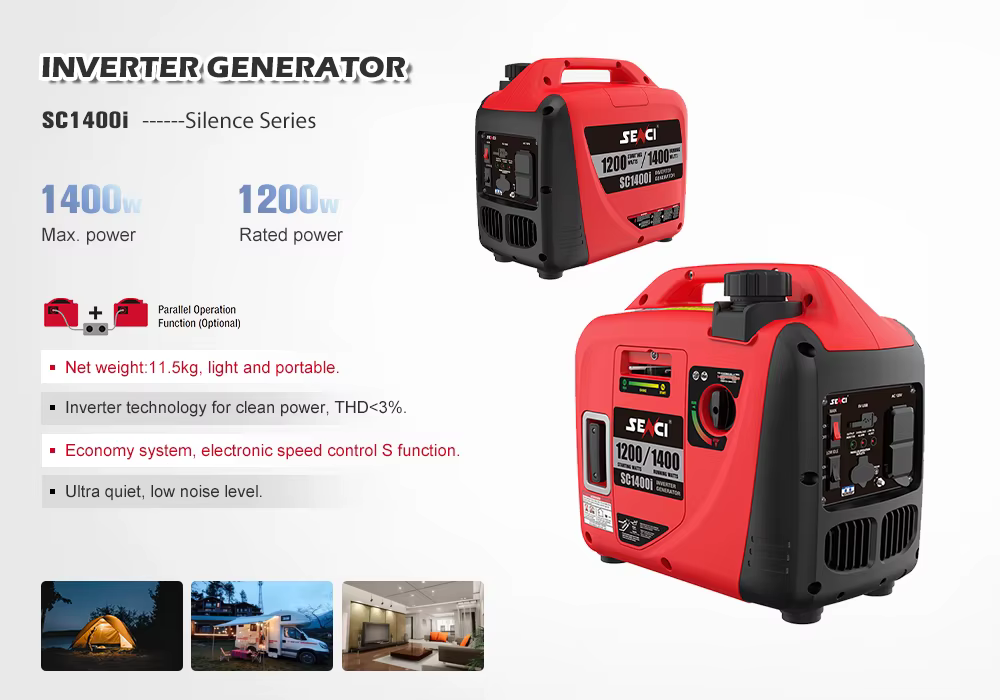 Senci Inverter Generator Gasoline Engine 1400W Portable Generator 1.2kw — image 4