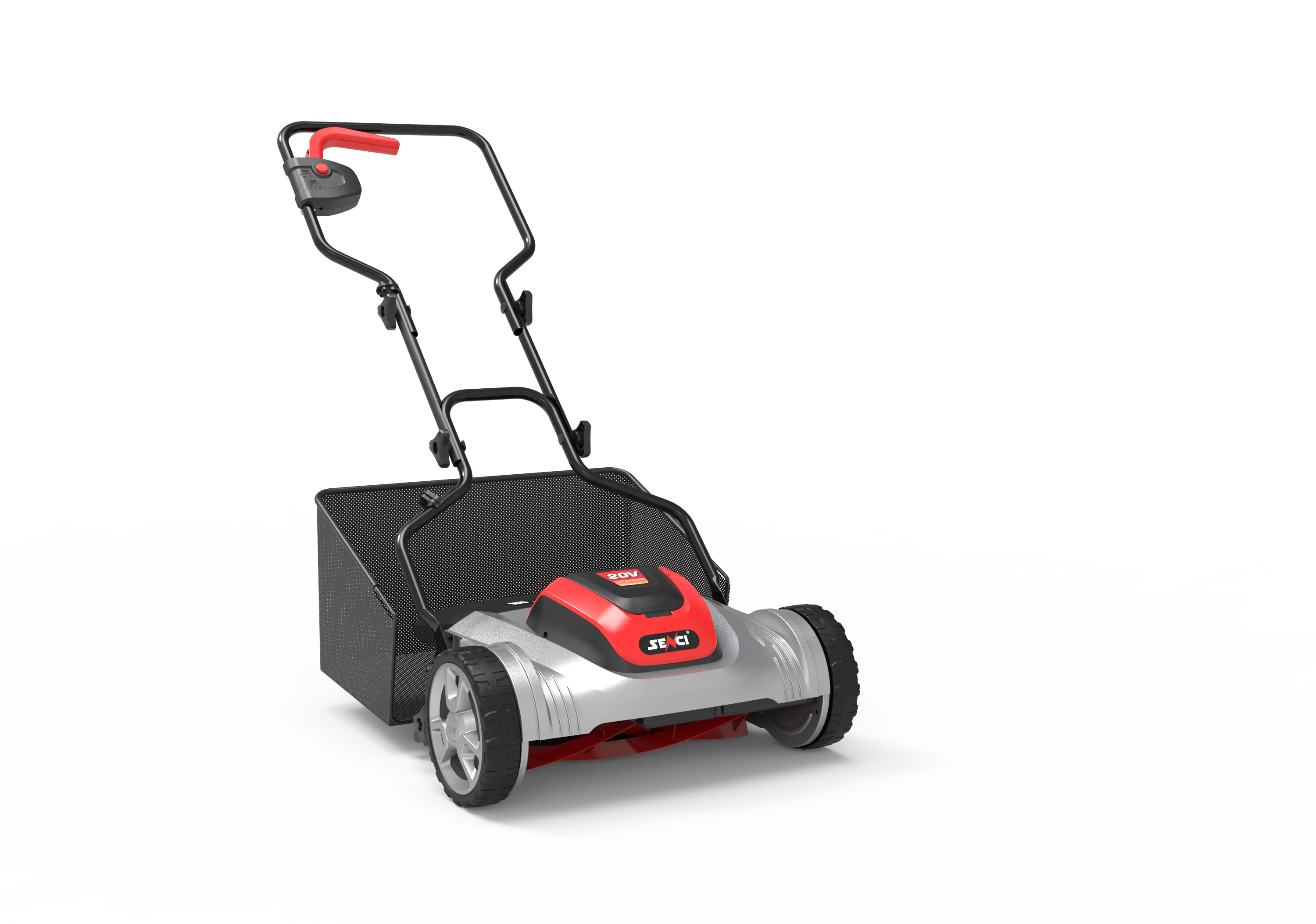 Senci 15 Inches 4 in 1 Battery Lawn Mower Electric Lawn Mower for Grass Cutting  Manual Hand Push Lawn Mower with Gasoline — image 2