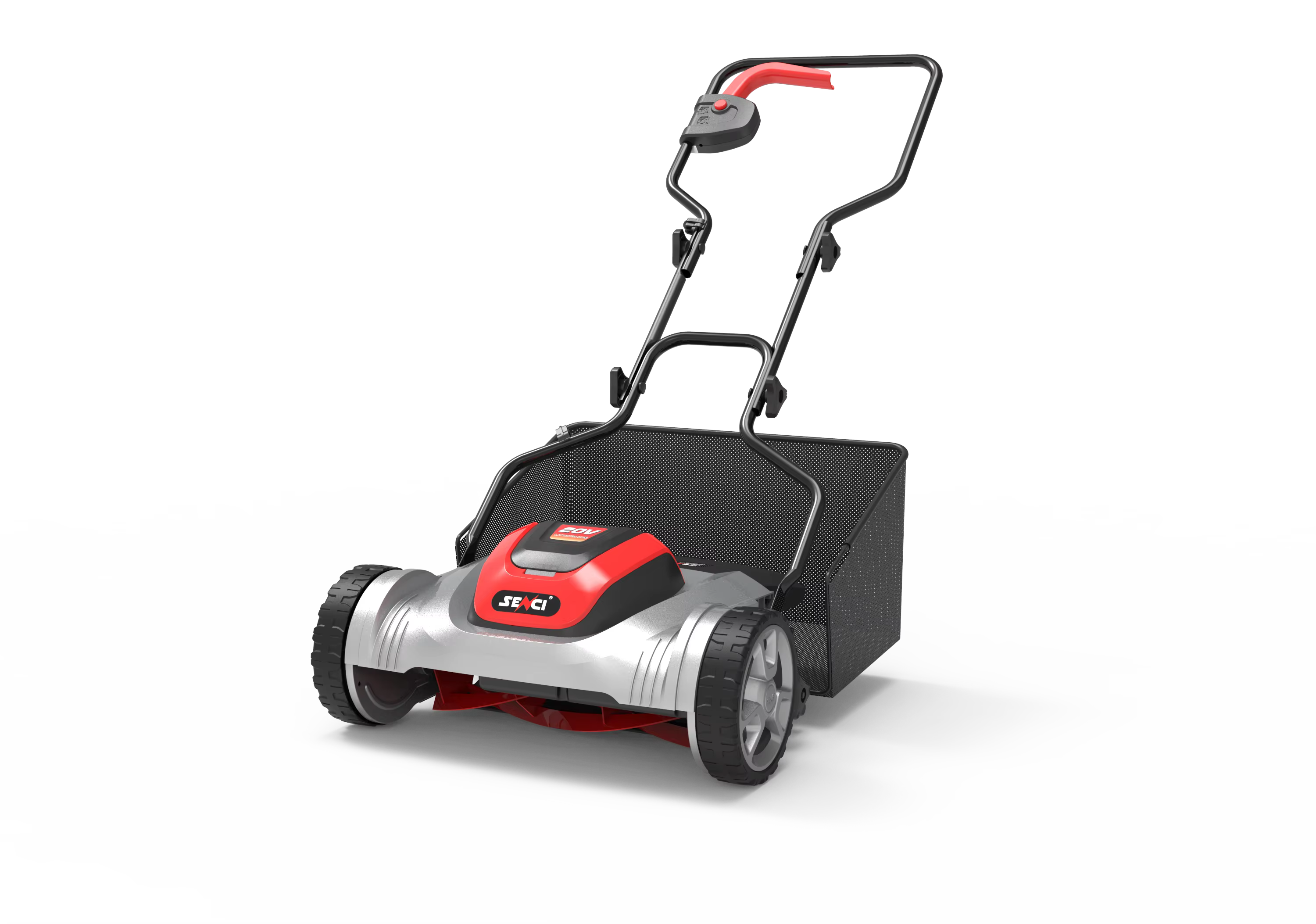 Senci 15 Inches 4 in 1 Battery Lawn Mower Electric Lawn Mower for Grass Cutting  Manual Hand Push Lawn Mower with Gasoline — image 6