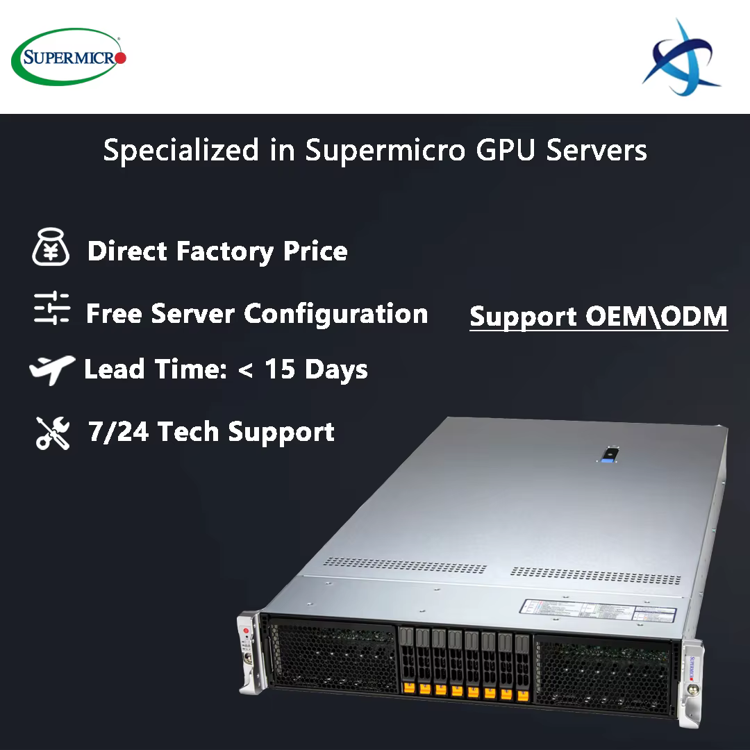 Supermicro Hyper SuperServer SYS 212HA TN 2U Rackmount Single Intel Xeon 6 6900 Series Processor 24 Hot Swap NVMe Bays Ai Server — image 3