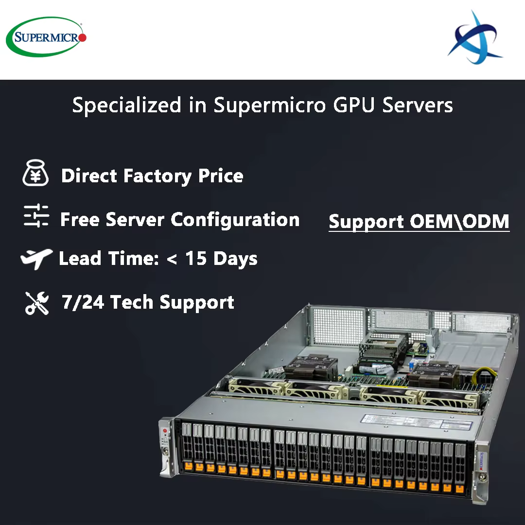 Hyper SuperServer SYS 220H TN24R 2U System 24 Hot Swap NVMe Bays Server for Virtualization AI Inference and Cloud Computing — image 2