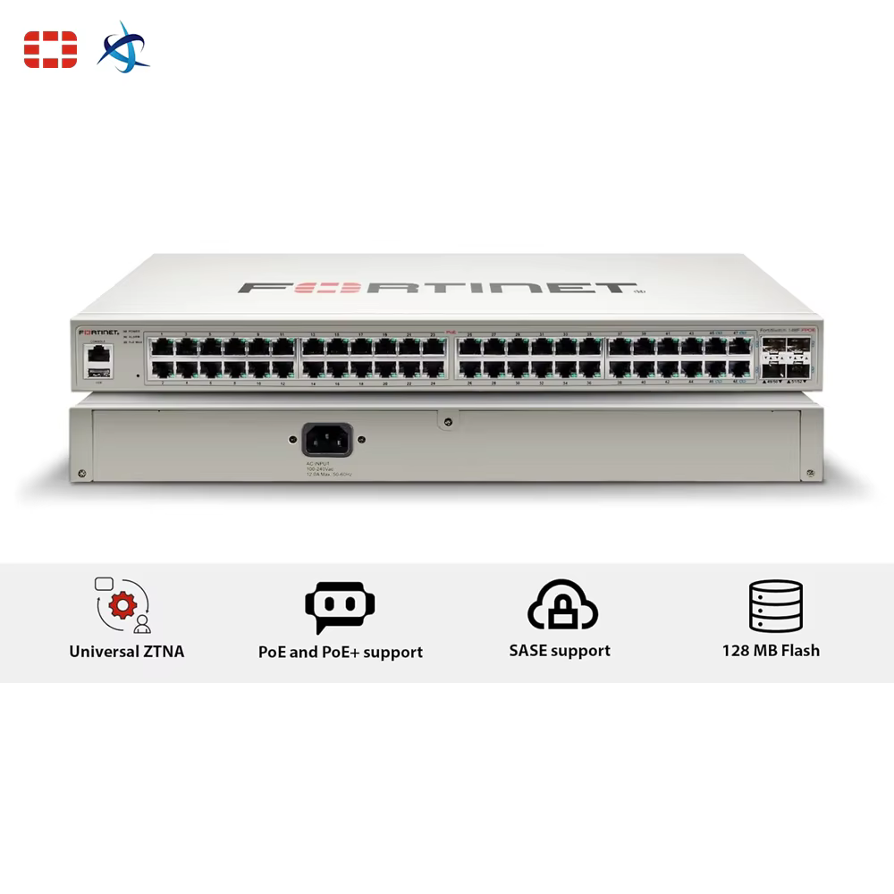 New FortiSwitch 148F FPOE 48 Port Gigabit Managed PoE Plus Switch 740W Power Over Ethernet L2 Plus Network Management — image 2