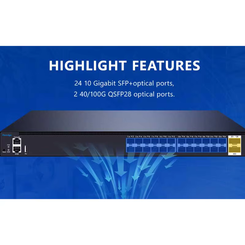 Spot Goods S6700 24TF 2QF 24 Port 10G SFP+ L3 Managed Switch with 2 Port 100G QSFP28 Uplink Data Center Enterprise Core Network — image 2