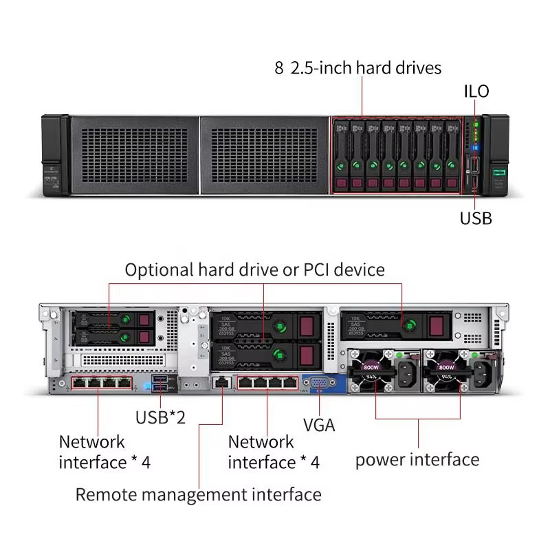 Brand New Original DL388G10 4210R/4214R Gen11 8sff Servidores Win Server Datacenter Media Gpu Pc Buy Computer System Rack Server — image 3
