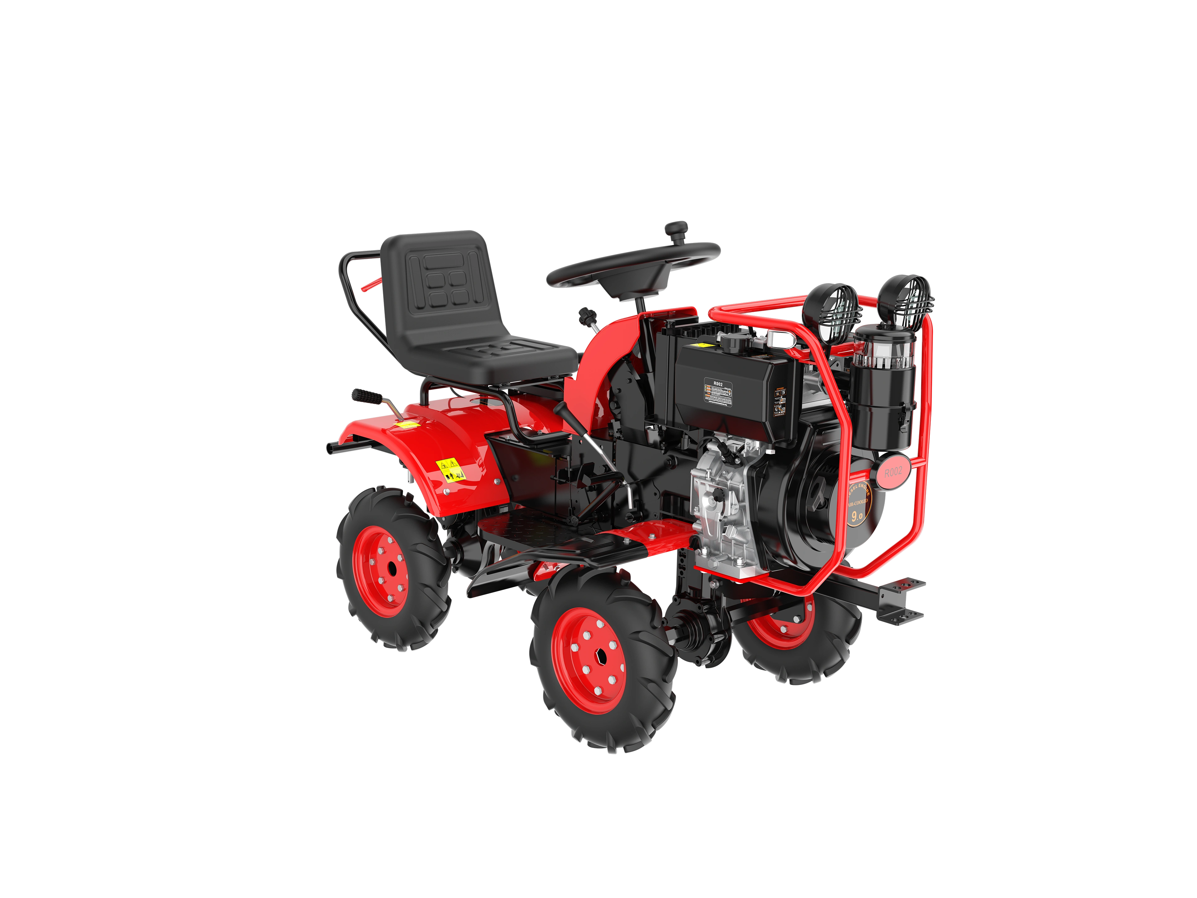 Hwasdan  Hot Sale Mini 11HP 13HP Tracktors 4x4  AA Wheels Tractor Multifunctional Tractor Engine Red, Farm Tractor — image 5