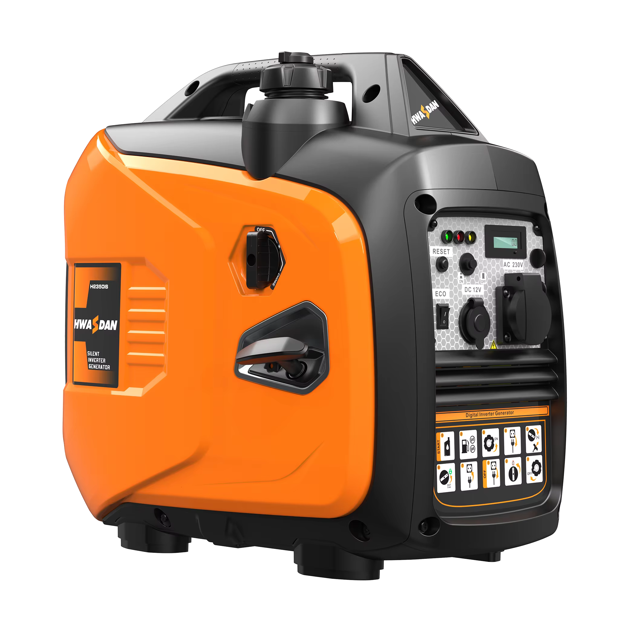 Hwsdan 2000W Mini Silent Power Inverter Generator Quiet Electric Remote AC Output 220V 110V Rated 60Hz for Home Use for Camping — image 3